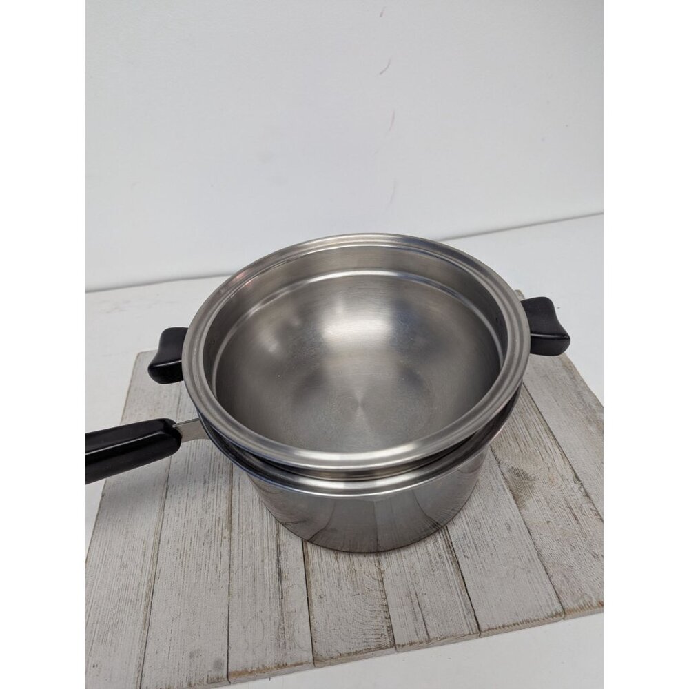 Thermic Ray 2 qt Double Boiler by Norris Copper Bottom Saucepan w lid - Picture 5 of 11